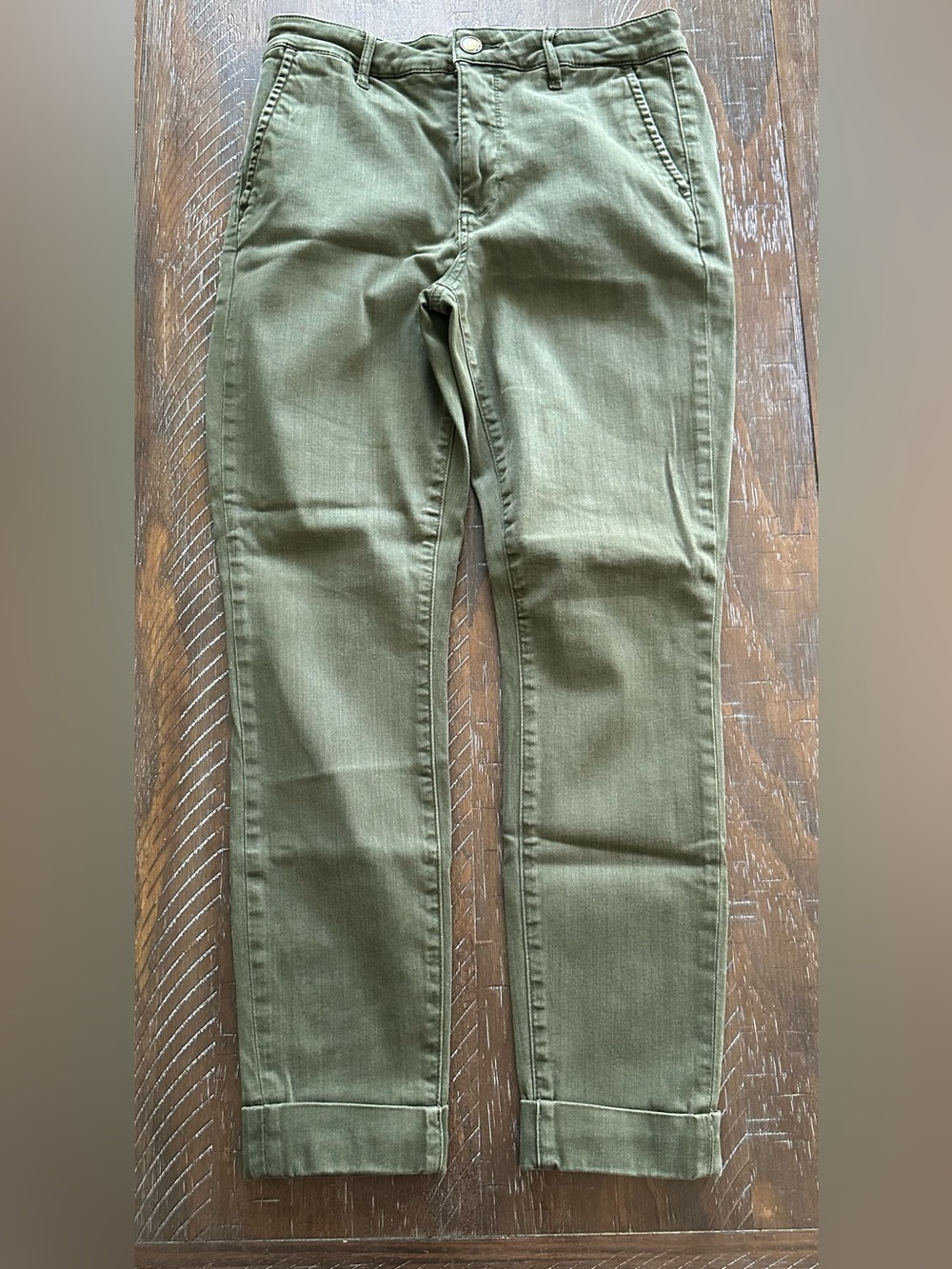 Cosmic Blue Love Olive Green Slim Pants Size 28
